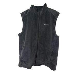 Columbia Black Full Zip Fleece Vest Mens L